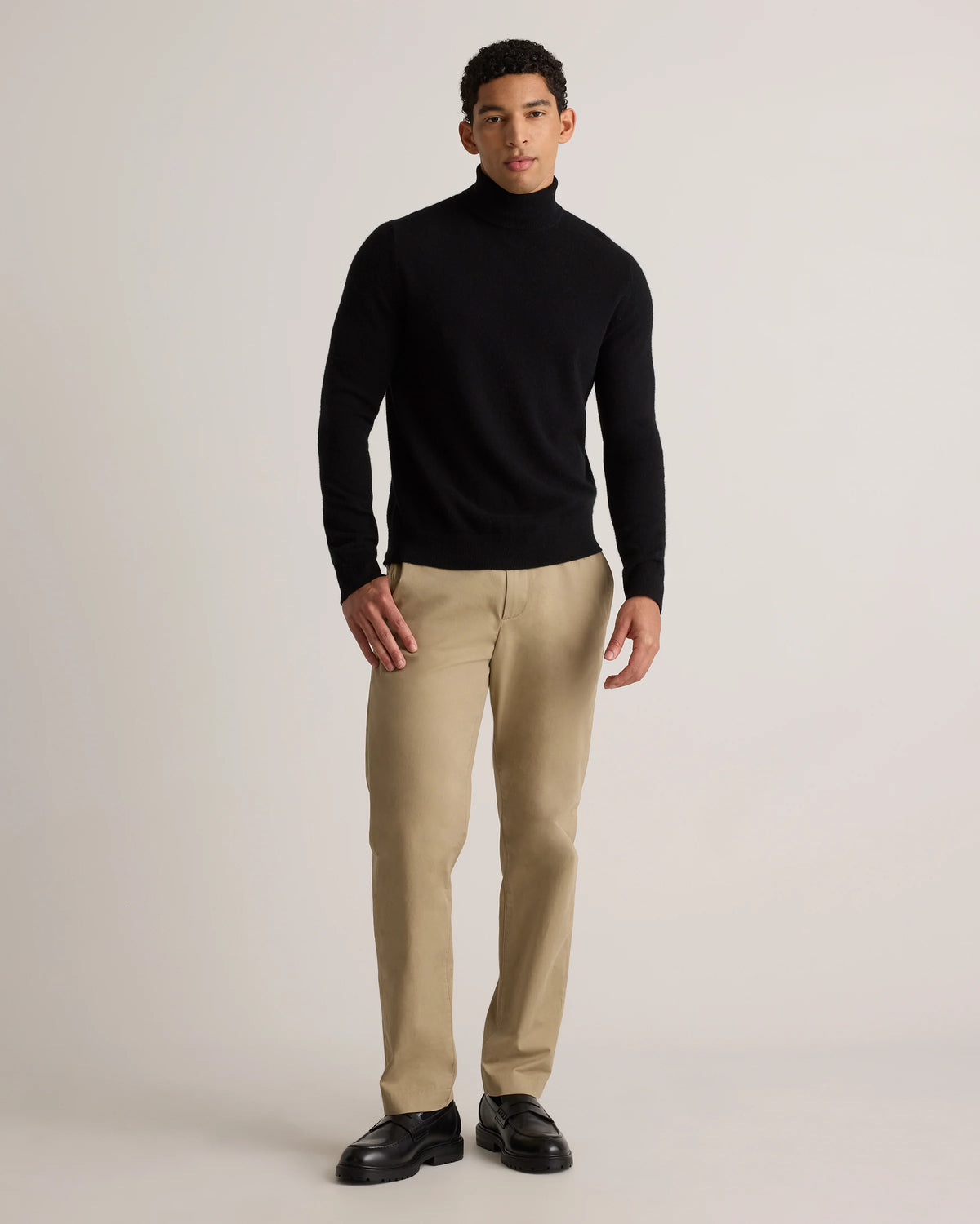 Mongolian Cashmere Turtleneck Sweater - S / Black