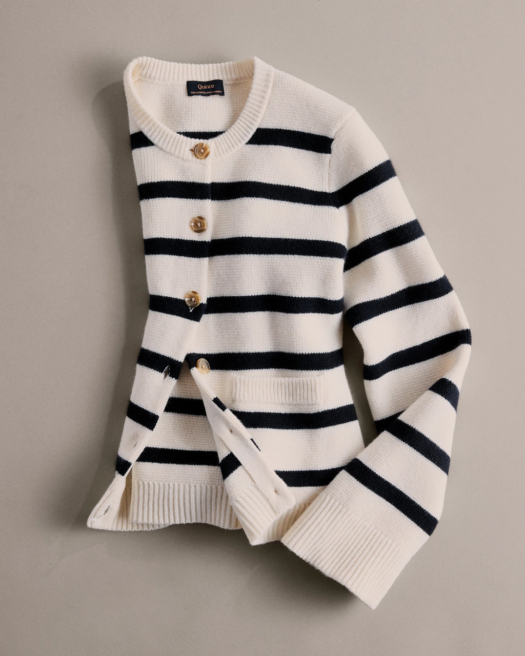 Mongolian Cashmere Structured Cardigan - XS / Oatmeal