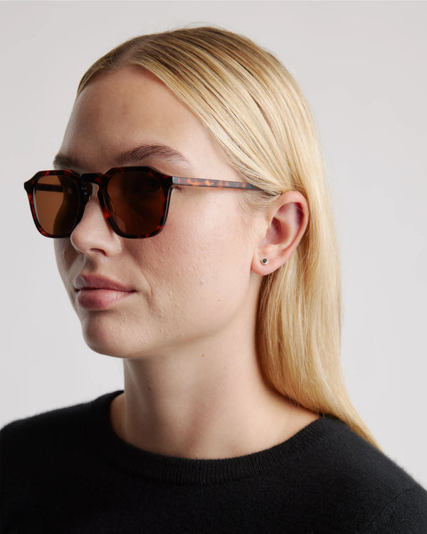 Jude Polarized Acetate Sunglasses - One Size / Black with Green lens