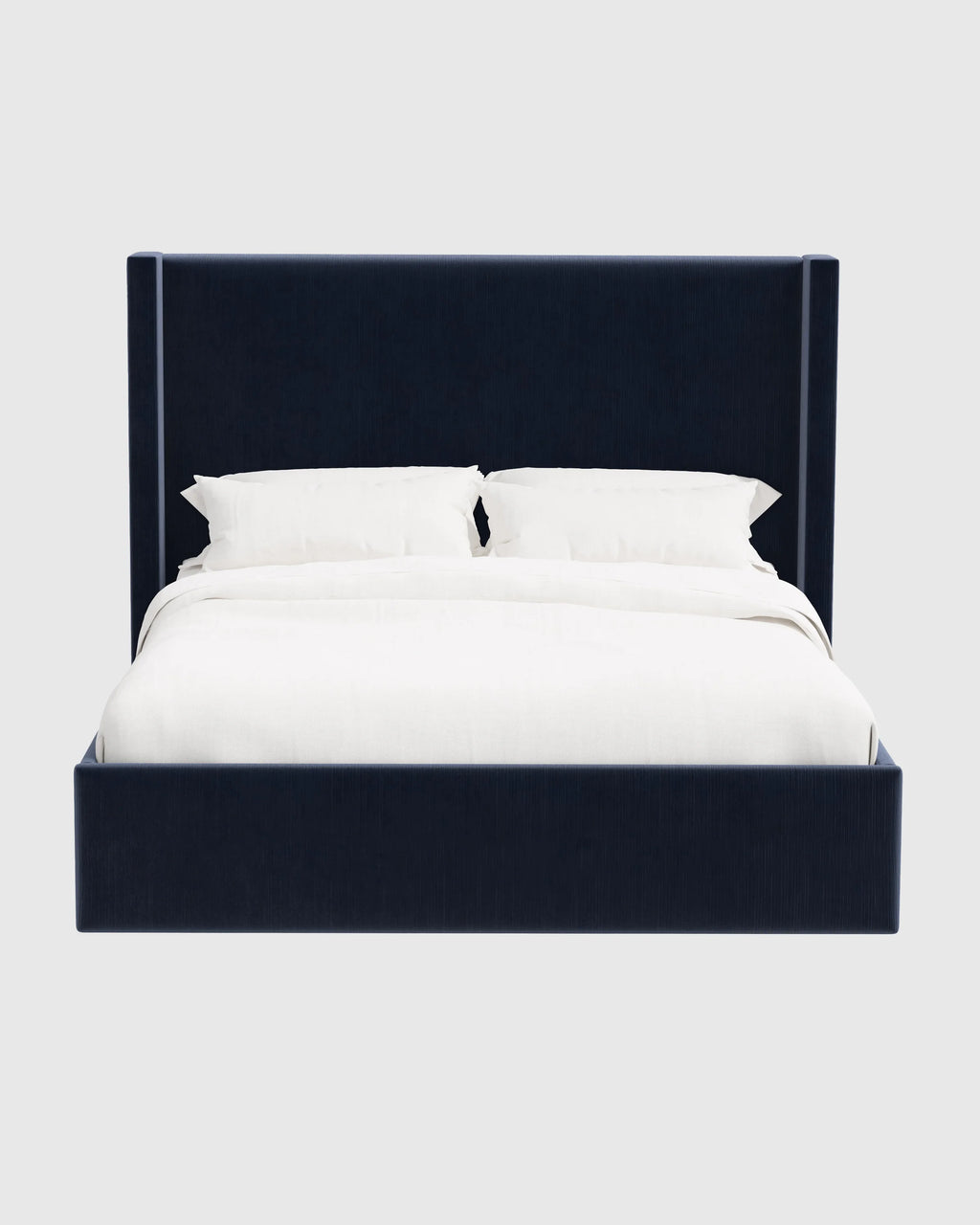 Wingback Bed in Performance Velvet - Full / Walnut