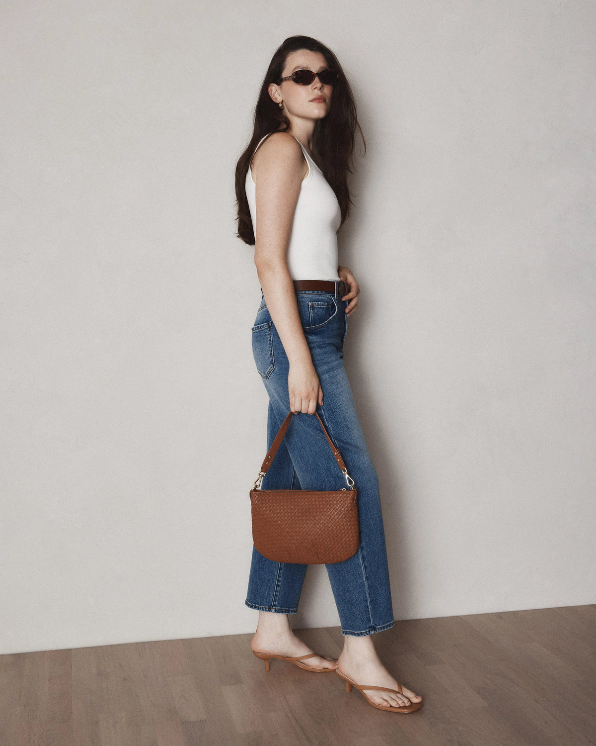Sloane Handwoven Mini Shoulder Bag - One Size / Cognac