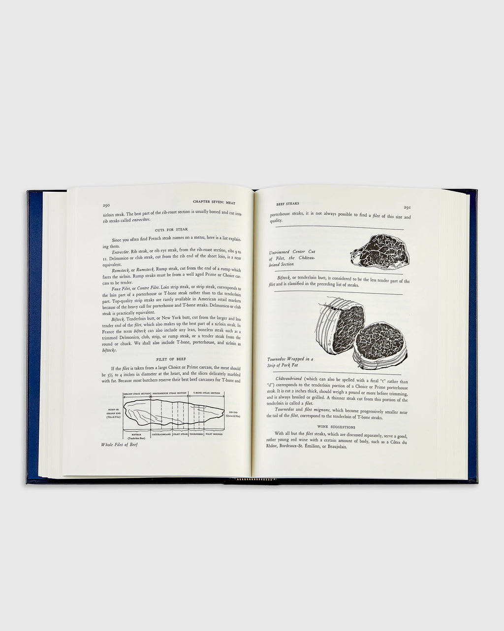 Julia Child Mastering the Art of French Cooking Navy Leather Bound Book - One Size / No Color