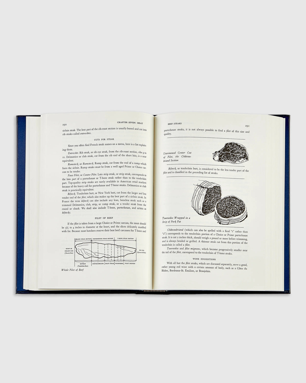 Julia Child Mastering the Art of French Cooking Navy Leather Bound Book - One Size / No Color