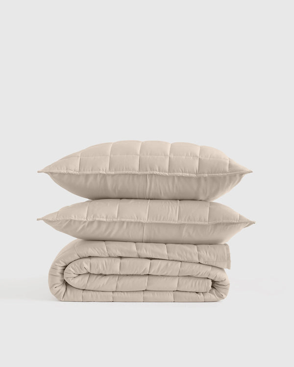 Bamboo Box Quilt Set - Twin / Sage