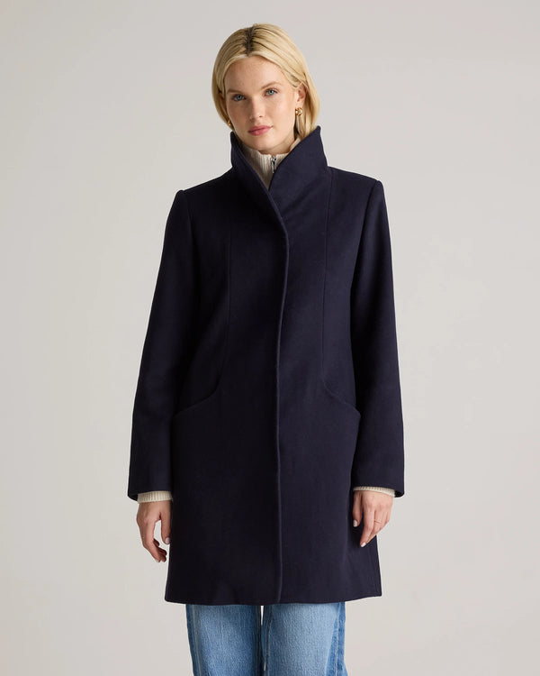 Italian Wool Cocoon Coat - XS / Black