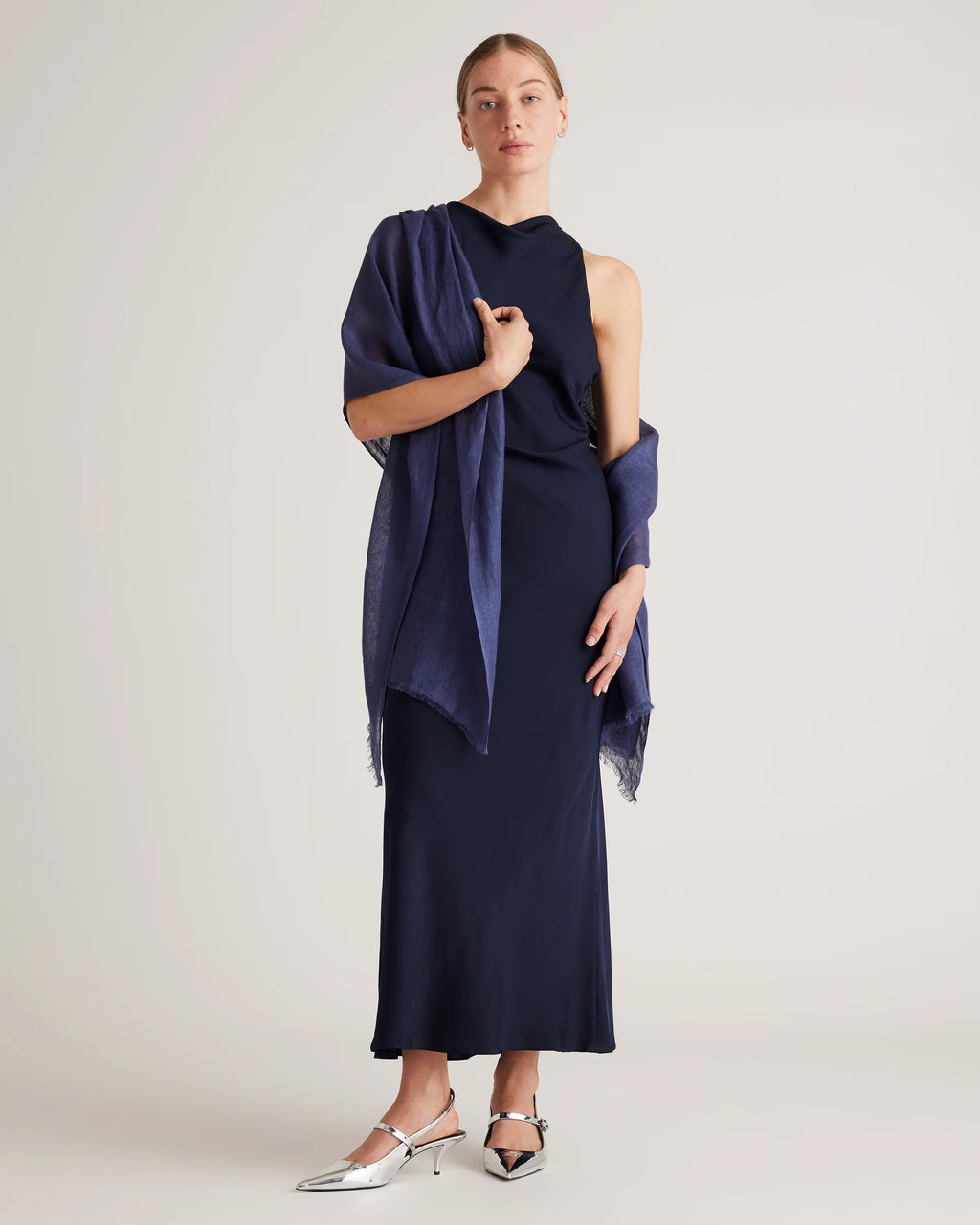 100% European Linen Scarf - One Size / Porcelain Blue