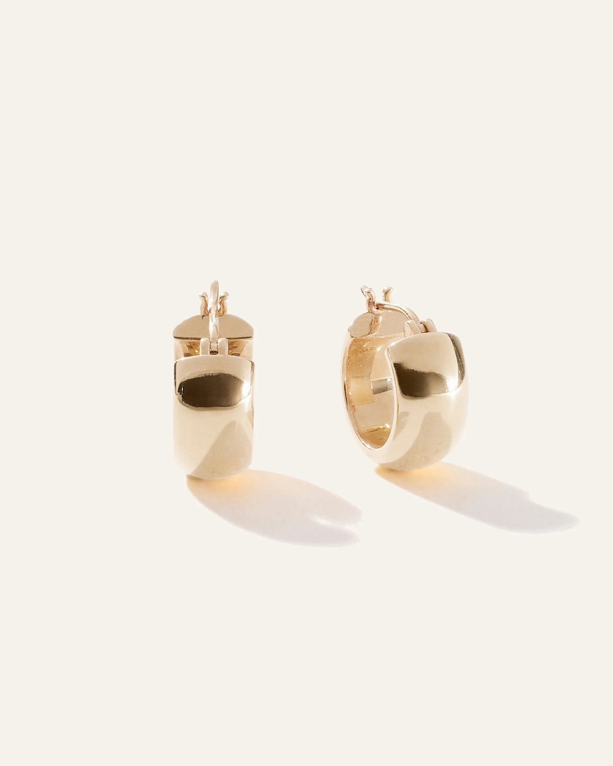 14K Gold Wide Huggies - One Size / Yellow Gold Main image