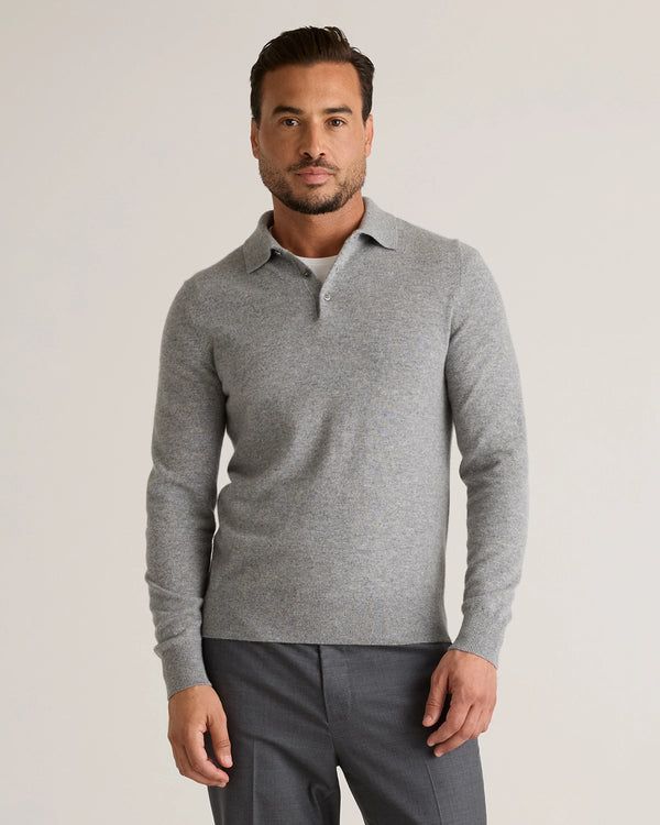 Mongolian Cashmere Polo Sweater - S / True Navy