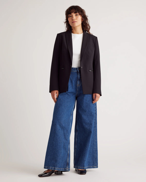 Scuba Single-Breasted Convertible Blazer - XS / True Black