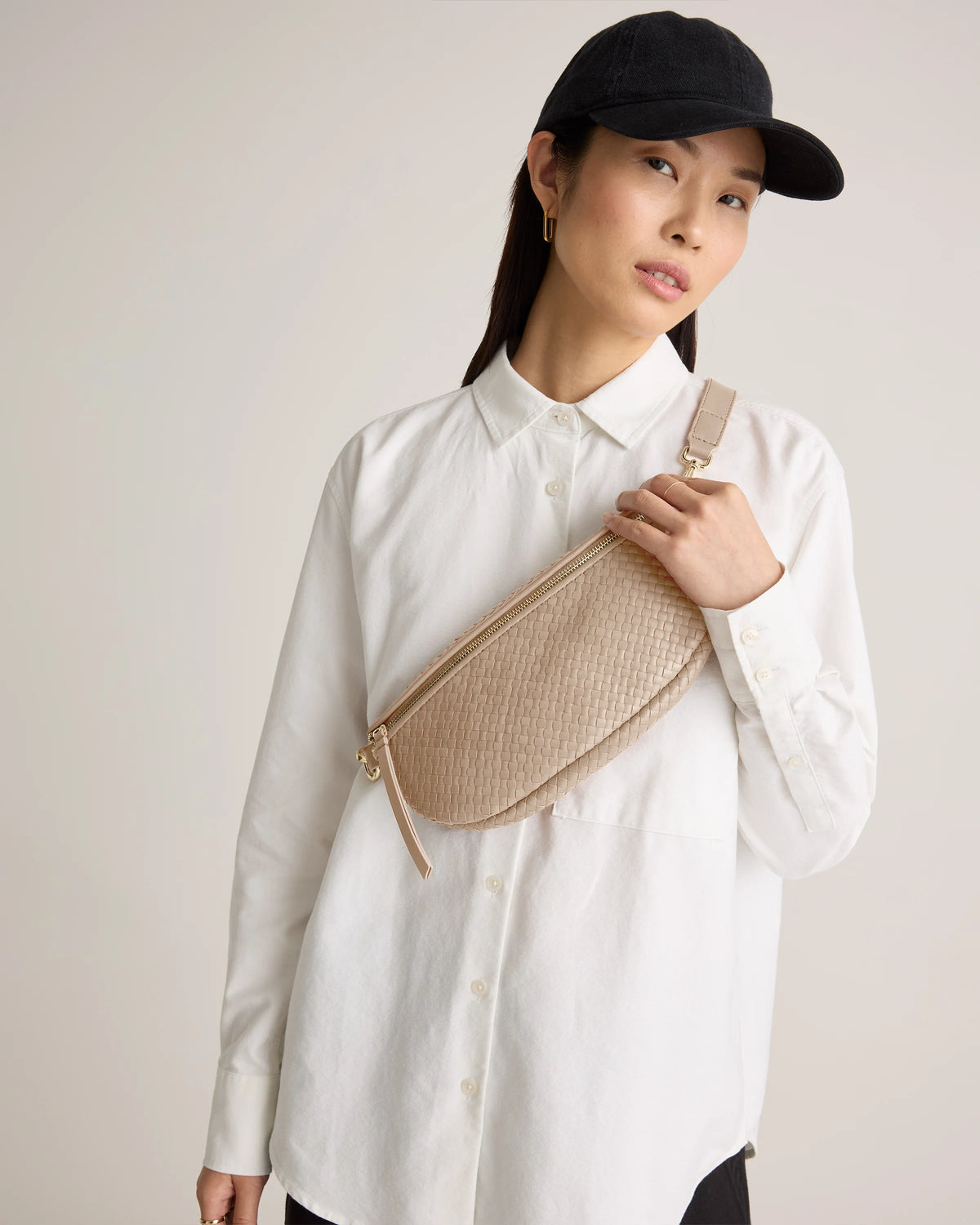 Sloane Handwoven Sling Bag - One Size / Taupe