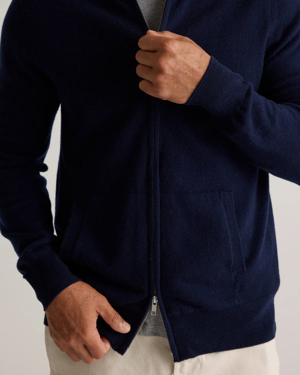 Mongolian Cashmere Full Zip Sweater - S / Teak