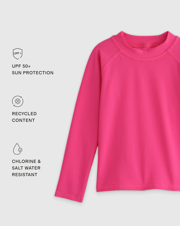 Long Sleeve Raglan Rash Guard - 2T / Island Aqua