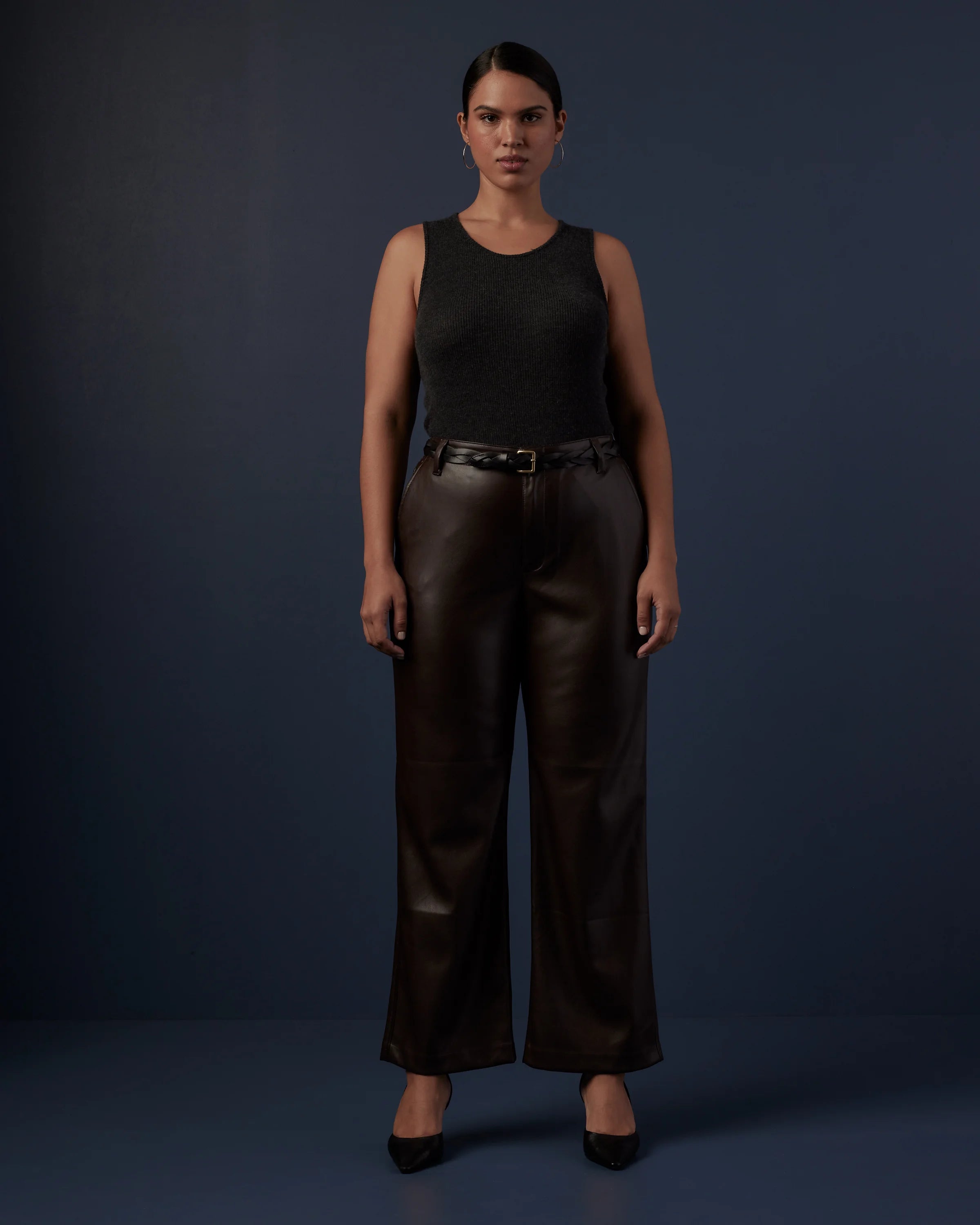 Featherweight Cashmere Ribbed Tank - XS / Charcoal Secondary image