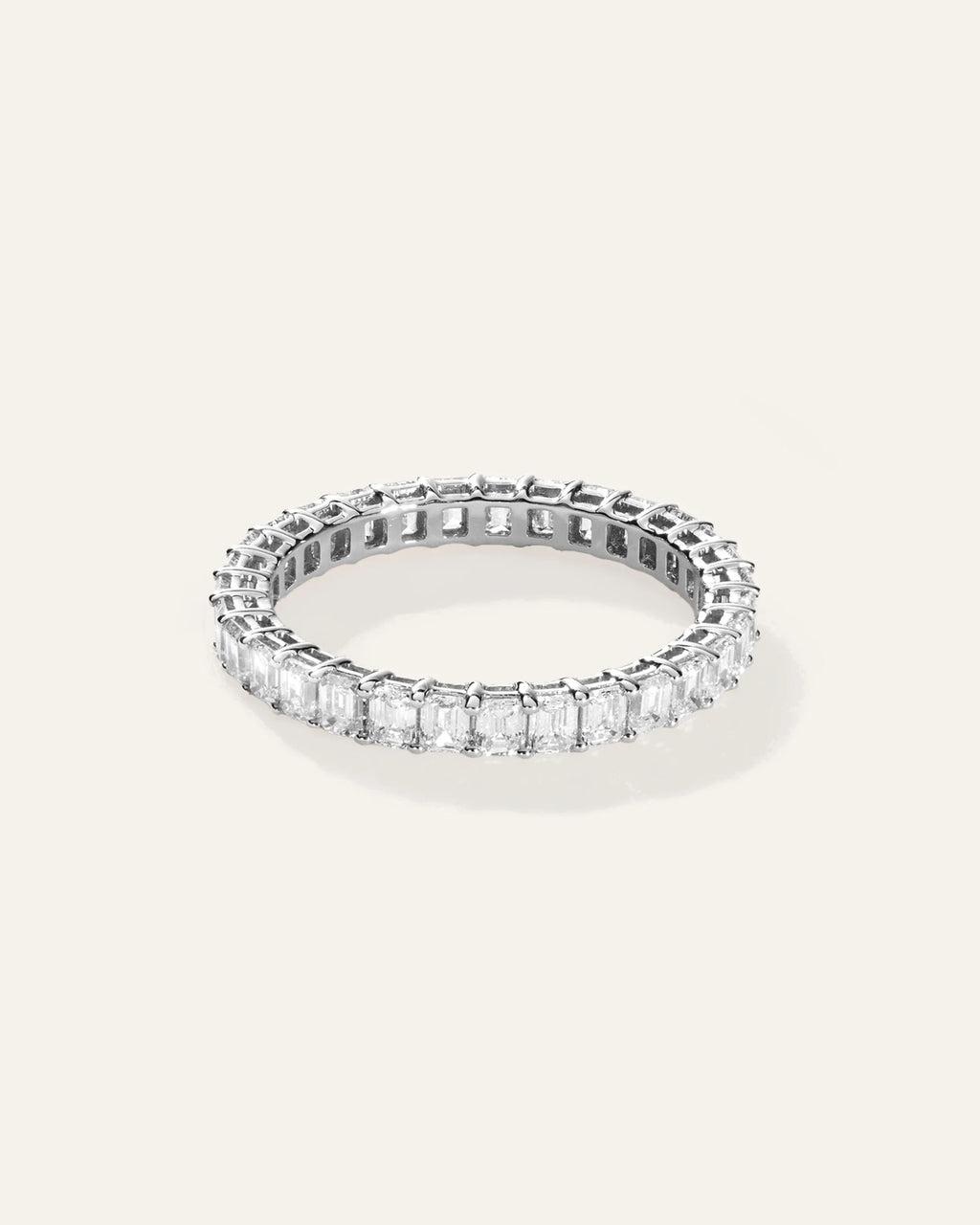 Lab Grown Diamond Emerald Eternity Band - 5 / Yellow Gold