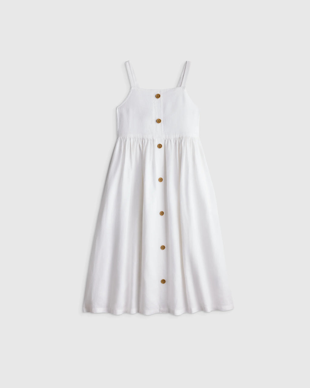 Girls Sleeveless 100% Linen Dress - 6 / Orchid Palms
