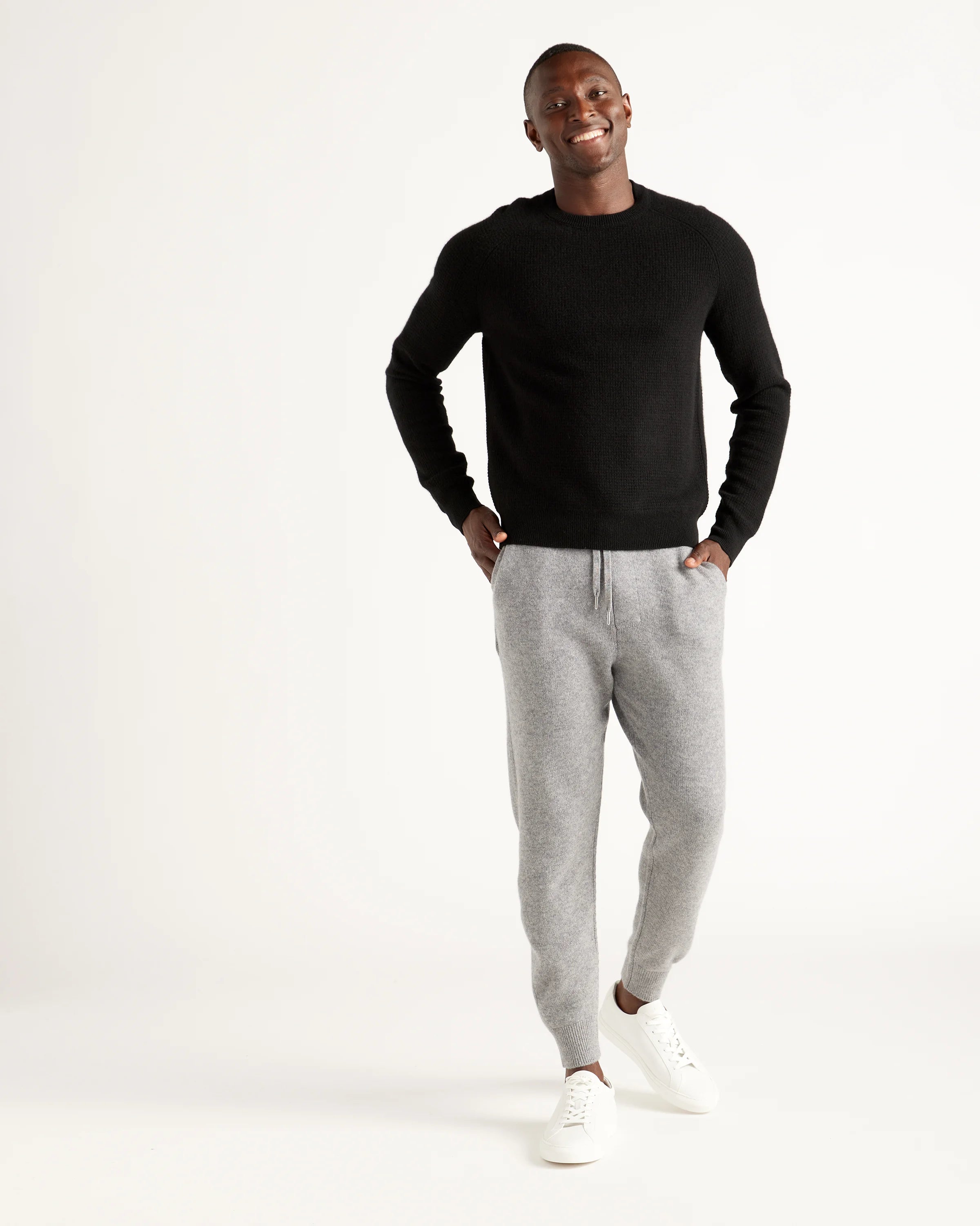 Mongolian Spring Cashmere Waffle Sweatshirt - S / Black Secondary image