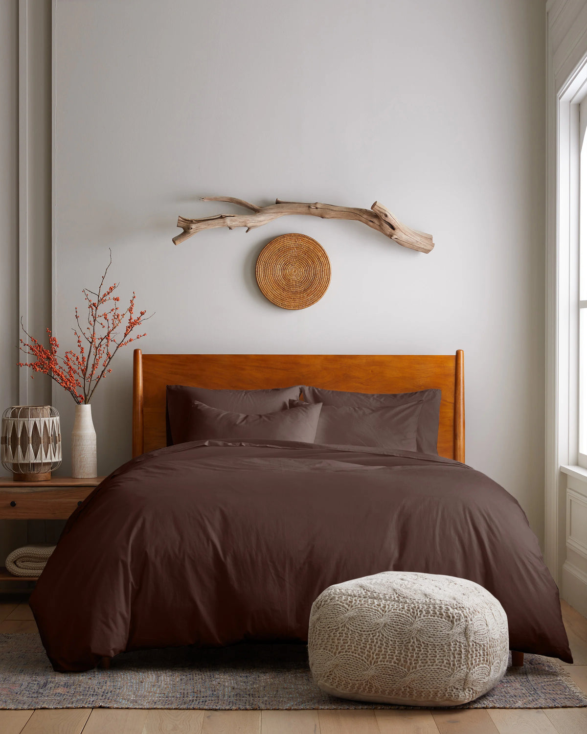Organic Brushed Cotton Sham Set - Standard / Toffee