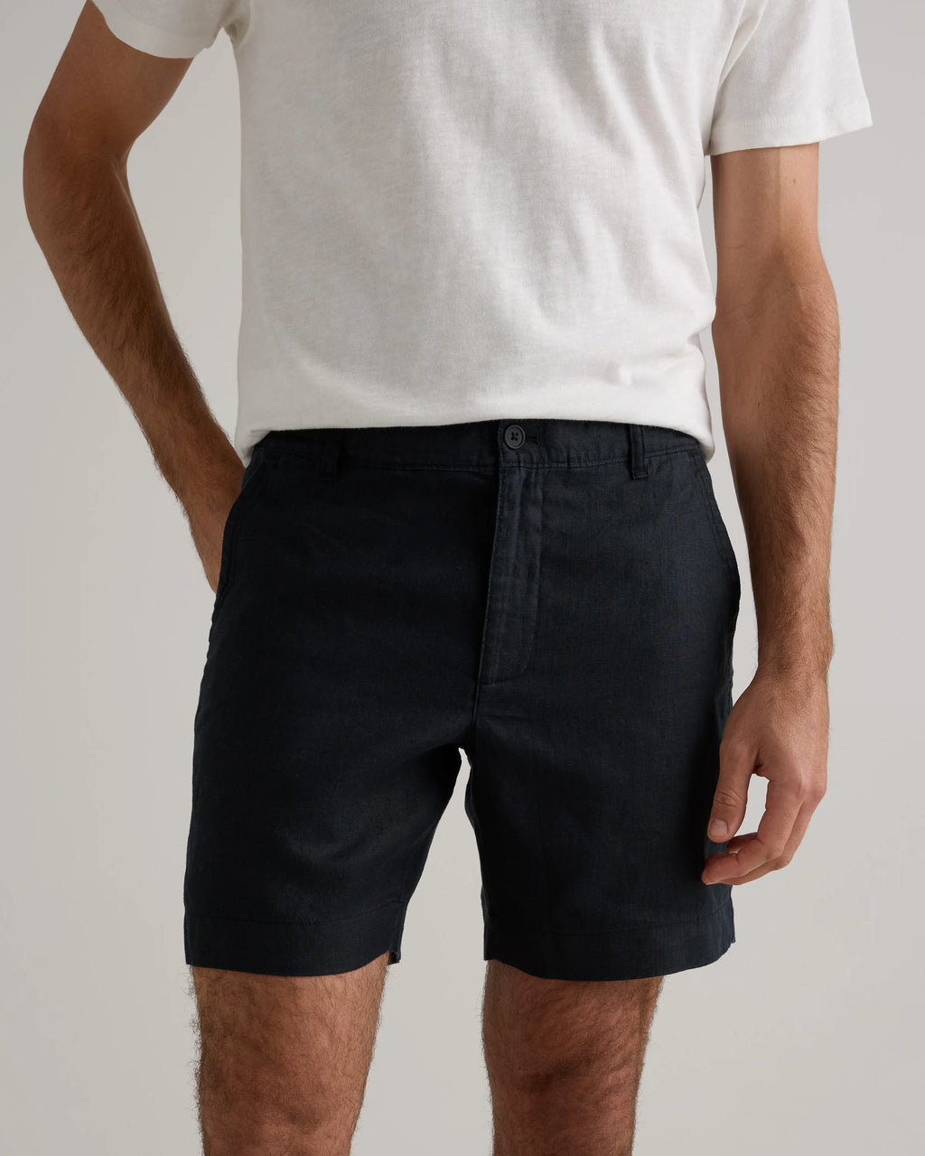 100% European Linen Trouser Shorts - 7" - S / Bayberry Olive