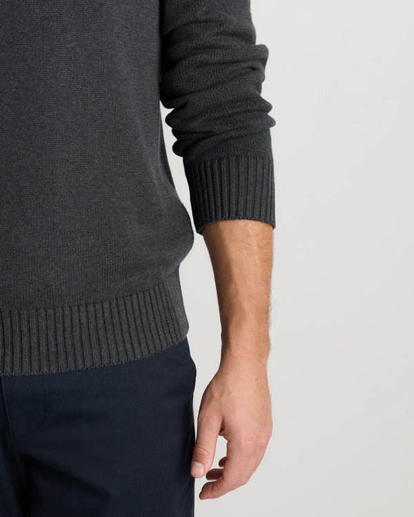 100% Organic Cotton Quarter-Zip Sweater - S / Moonstone Blue