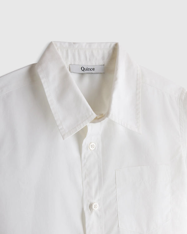 100% Organic Cotton Poplin Long Sleeve Button Down - 3T / White
