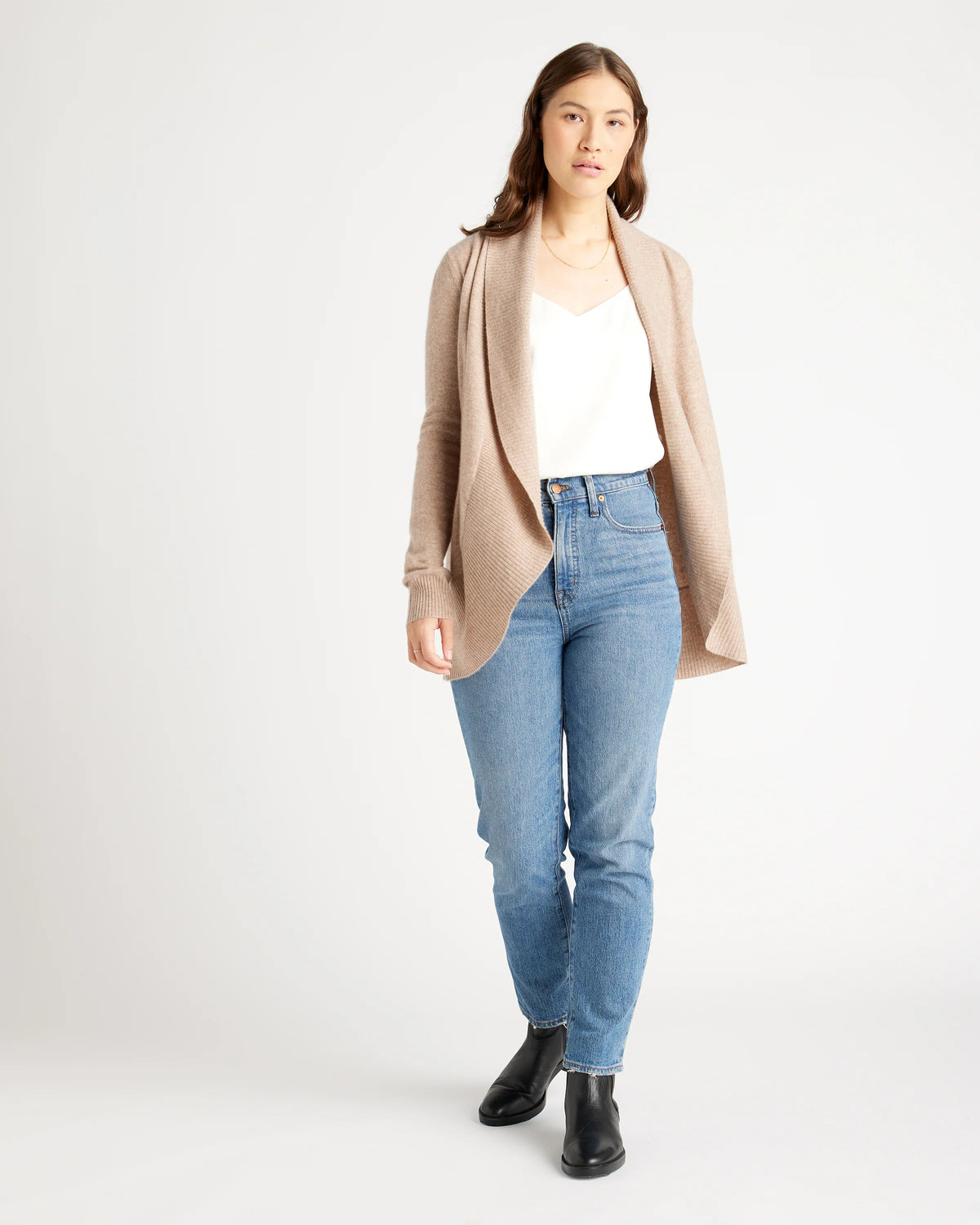 Mongolian Spring Cashmere Open Cardigan Sweater - XS / Oatmeal Main image