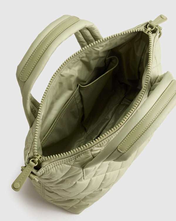 Transit Quilted Small Crossbody Tote - One Size / Taupe Brown