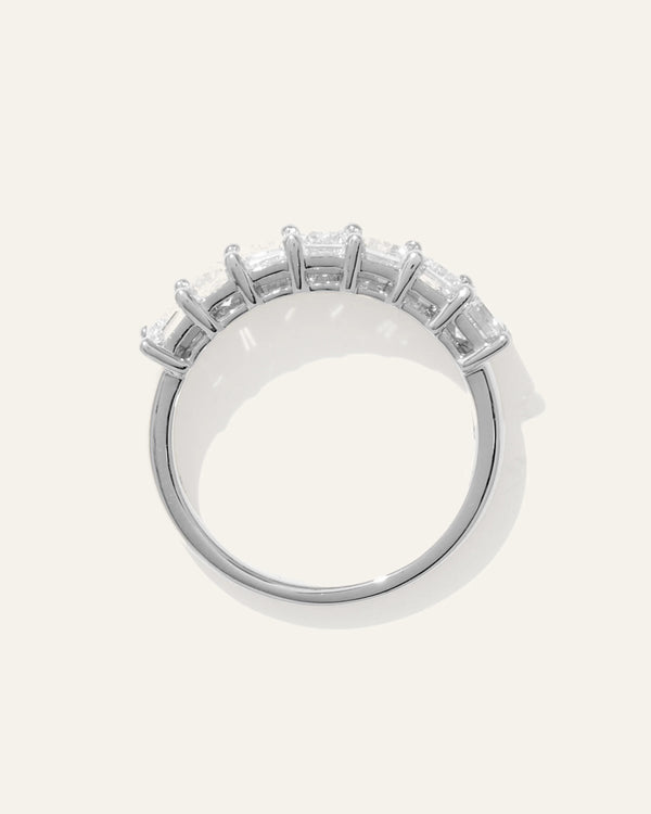 Lab Grown Diamond Emerald Seven Stone Band - 4 / Yellow Gold