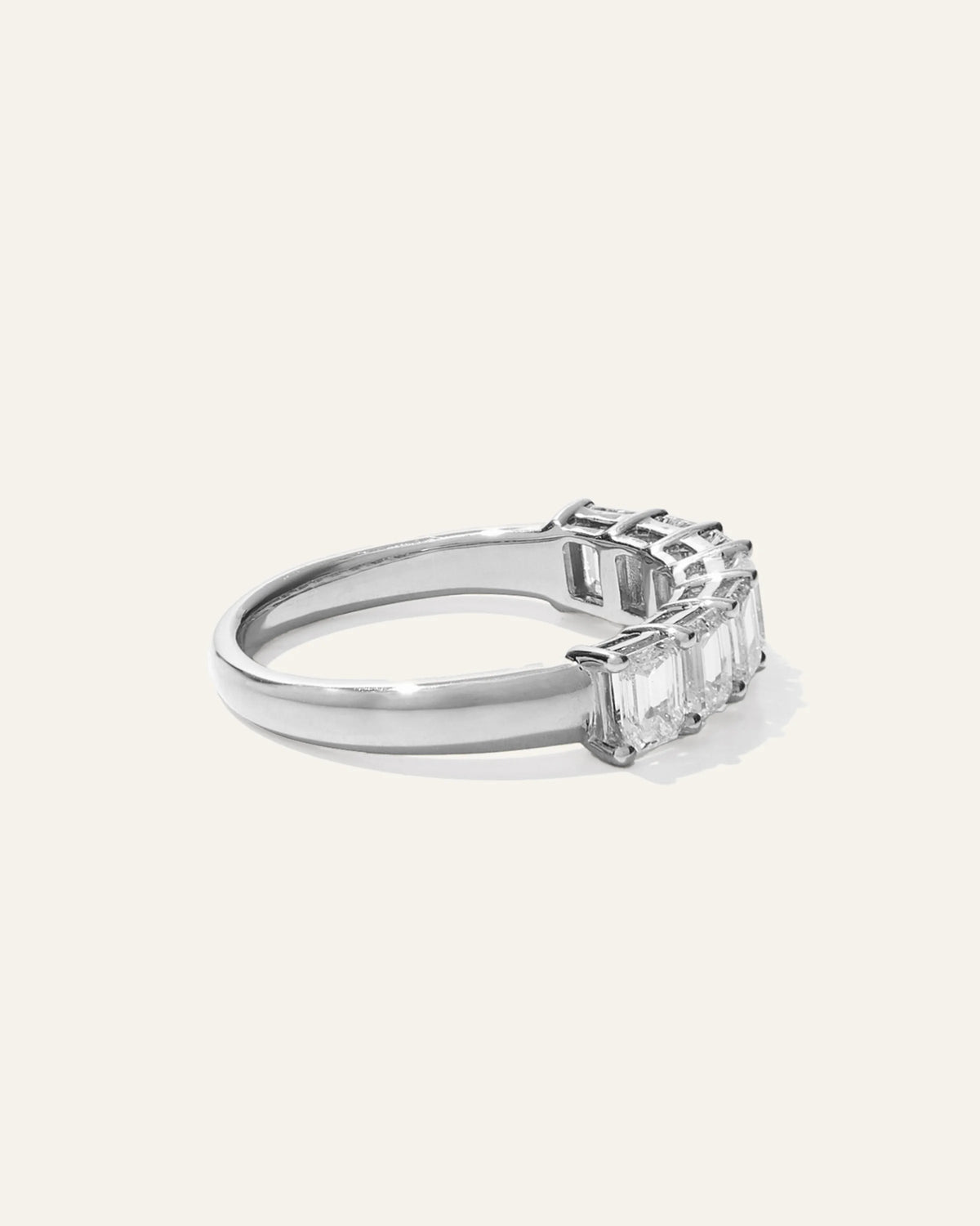 Lab Grown Diamond Emerald Seven Stone Band - 4 / Yellow Gold