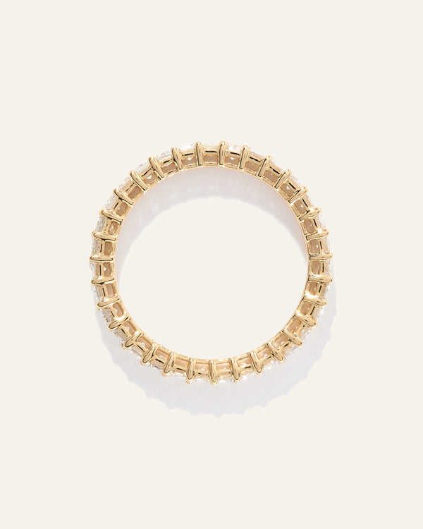 Lab Grown Diamond Emerald Eternity Band - 5 / Yellow Gold