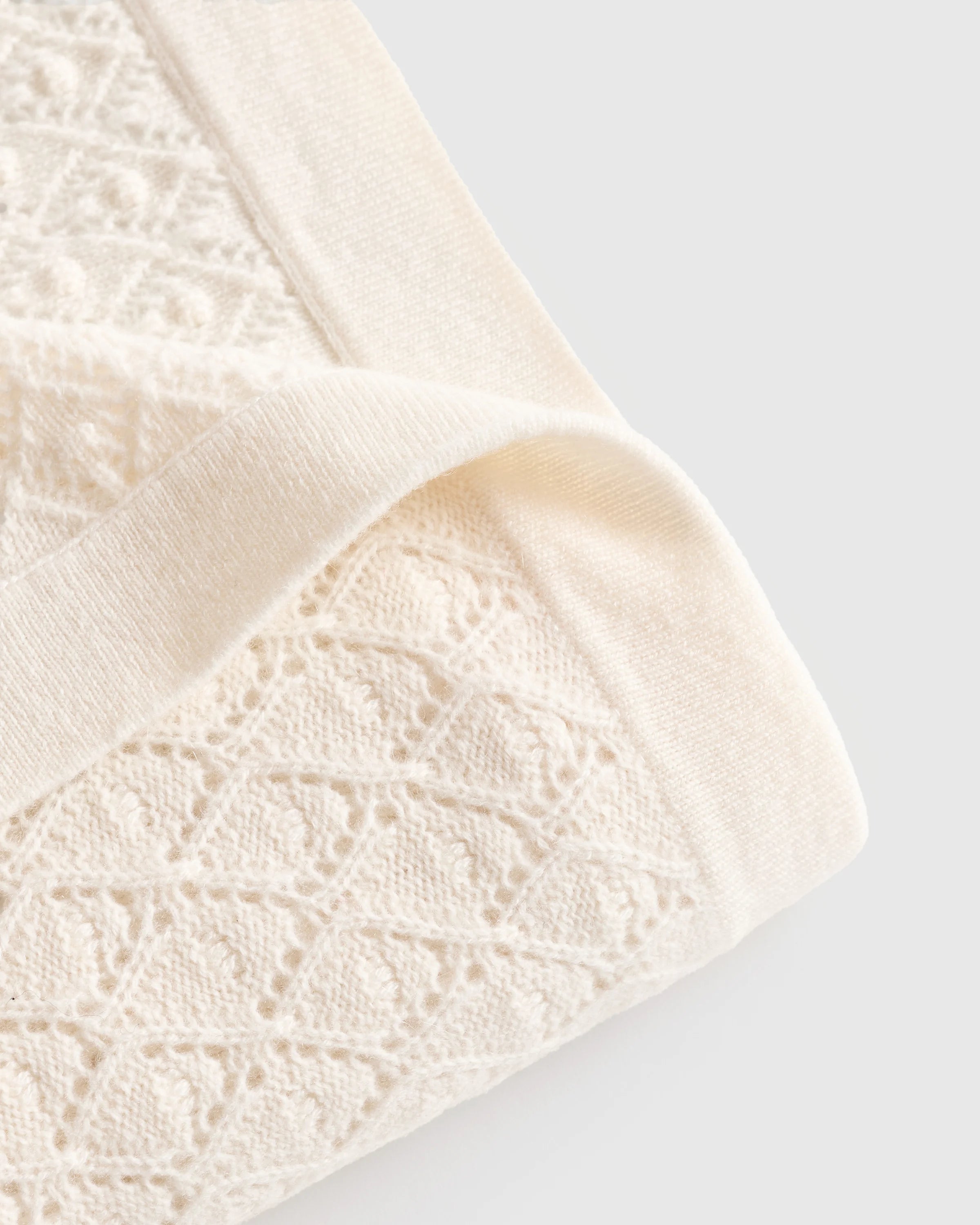 Mongolian Cashmere Pointelle Baby Blanket - One Size / Ivory Secondary image