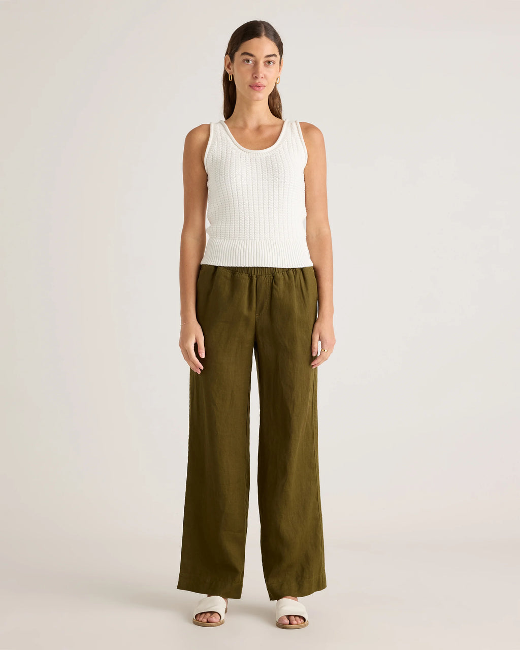 100% Organic Cotton Waffle Cropped Sweater Tank - XS / Heather Dove Grey