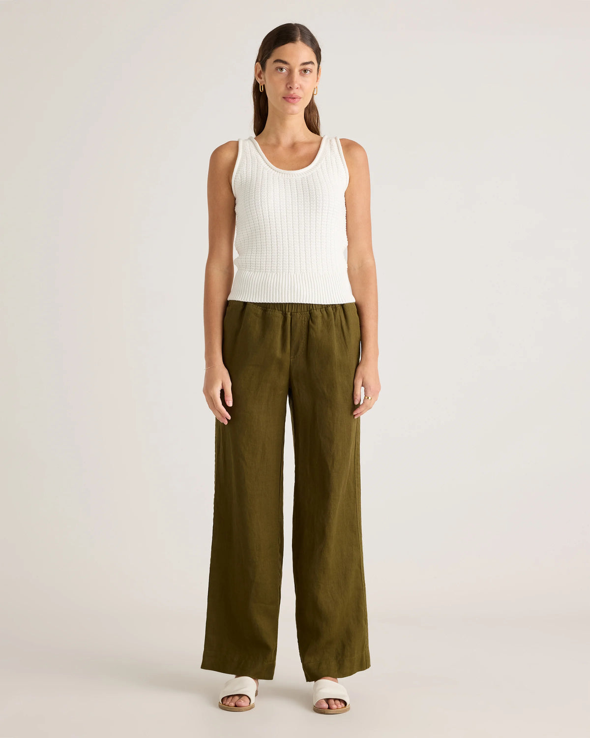 100% Organic Cotton Waffle Cropped Sweater Tank - XS / Heather Dove Grey