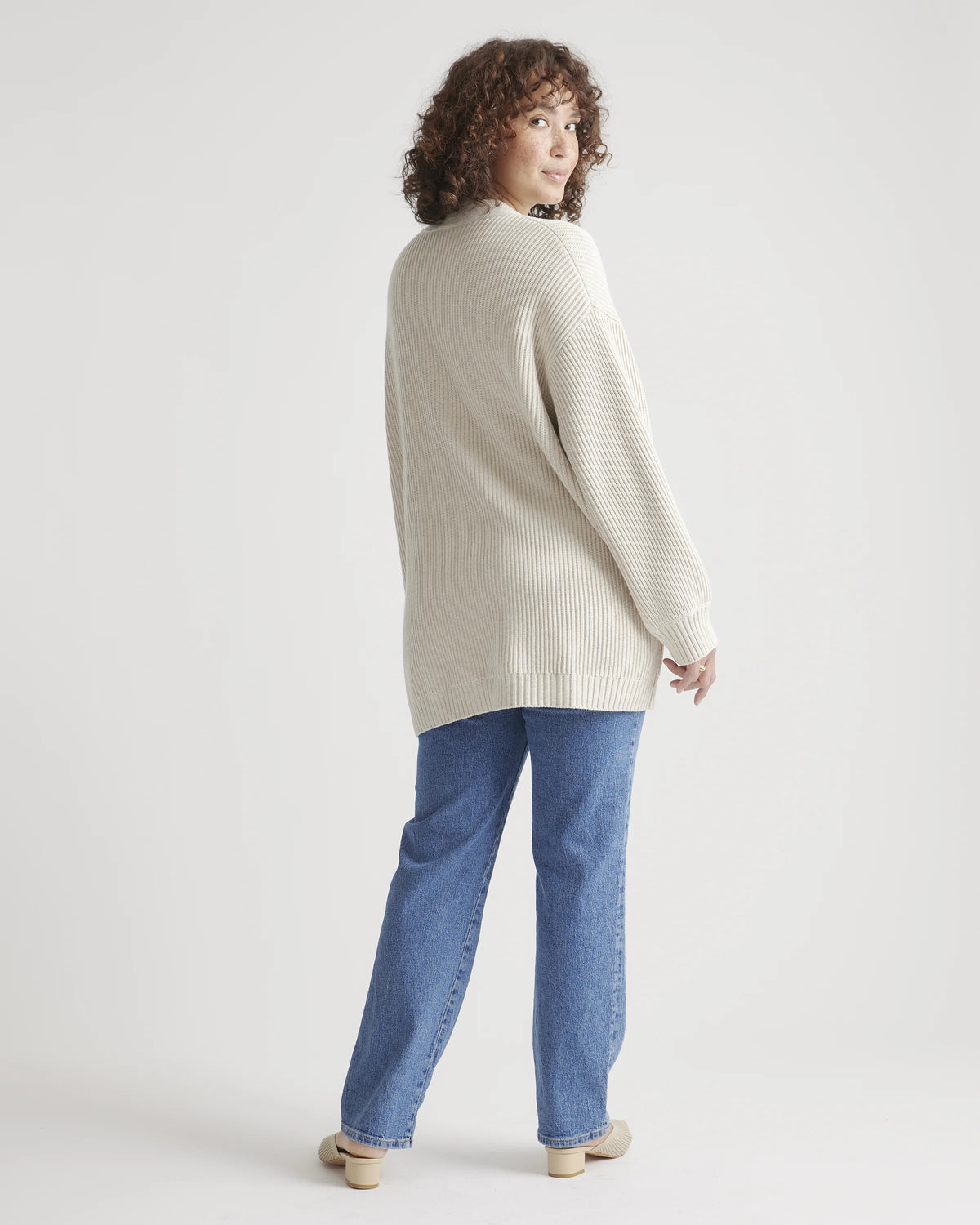 100% Organic Cotton Oversized Cardigan - XS / Camel