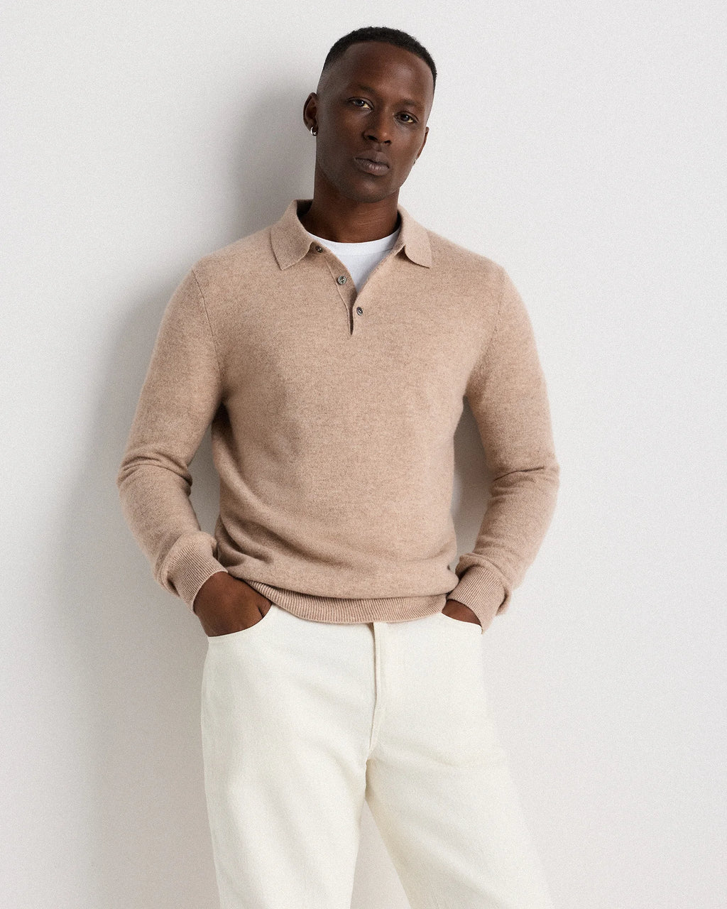Mongolian Cashmere Polo Sweater - S / True Navy