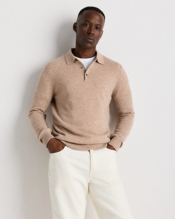 Mongolian Cashmere Polo Sweater - S / True Navy