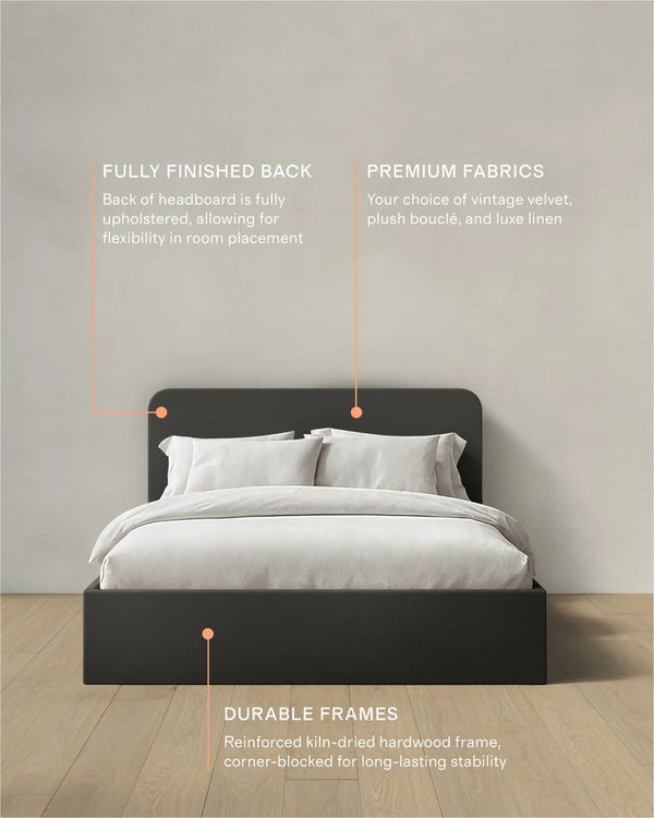 100% Linen Curved Bed - Full / Canvas