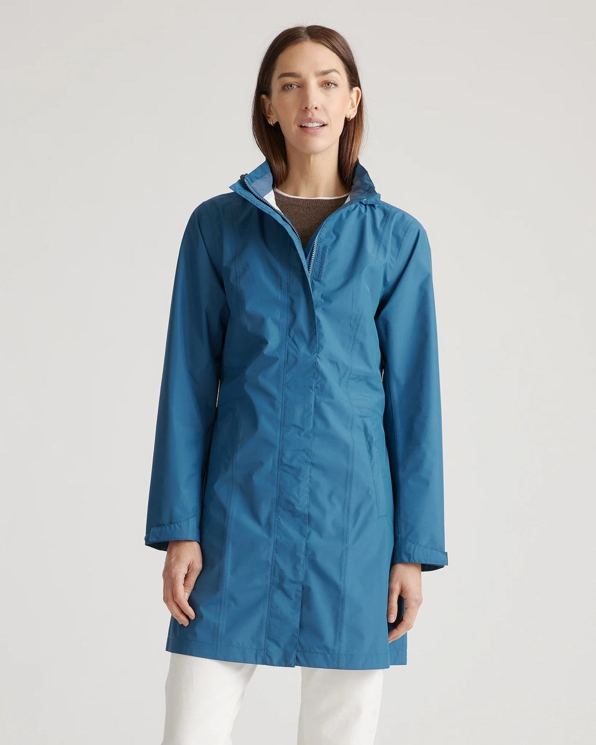 Weather Proof Long Rain Shell Jacket - XS / Ink Blue Main image