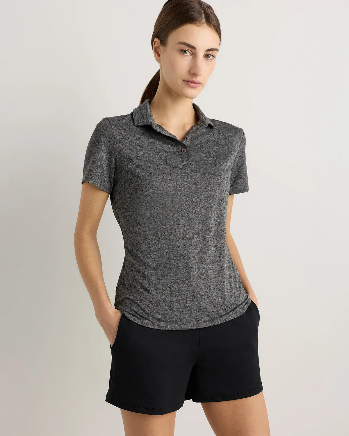 Flowknit Breeze Short Sleeve Polo - XS / Charcoal Main image