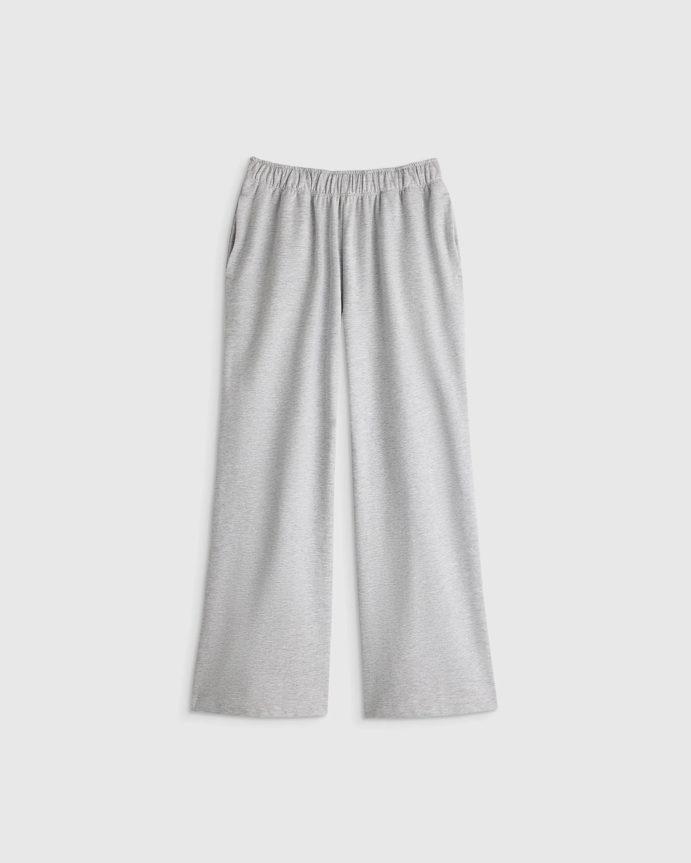 Girls Organic Cotton French Terry Wide Leg Pant - 6 / Pink Rose Secondary image