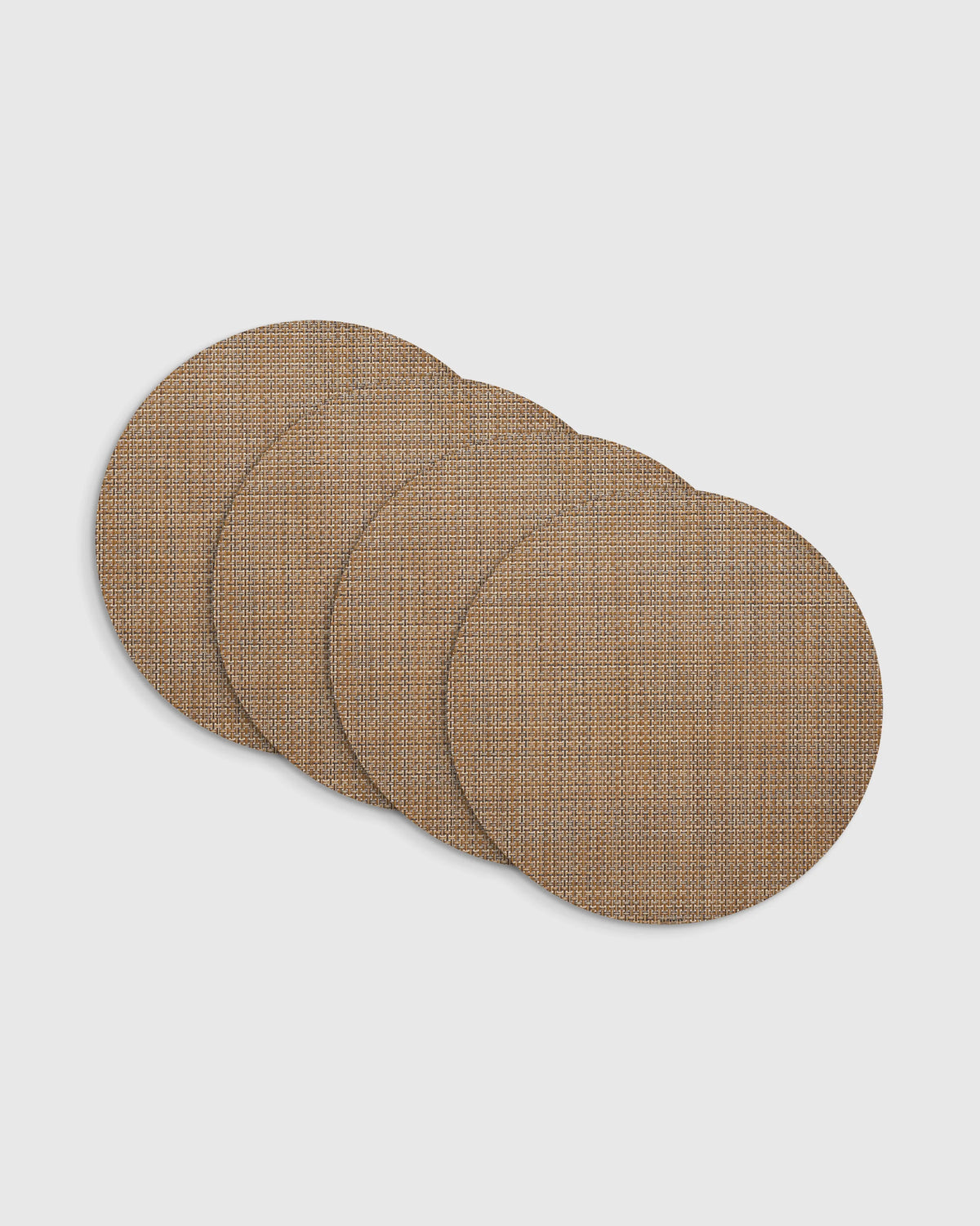 Basketweave Easy-Care Round Placemat, Set of 4 by Chilewich - One Size / Celadon