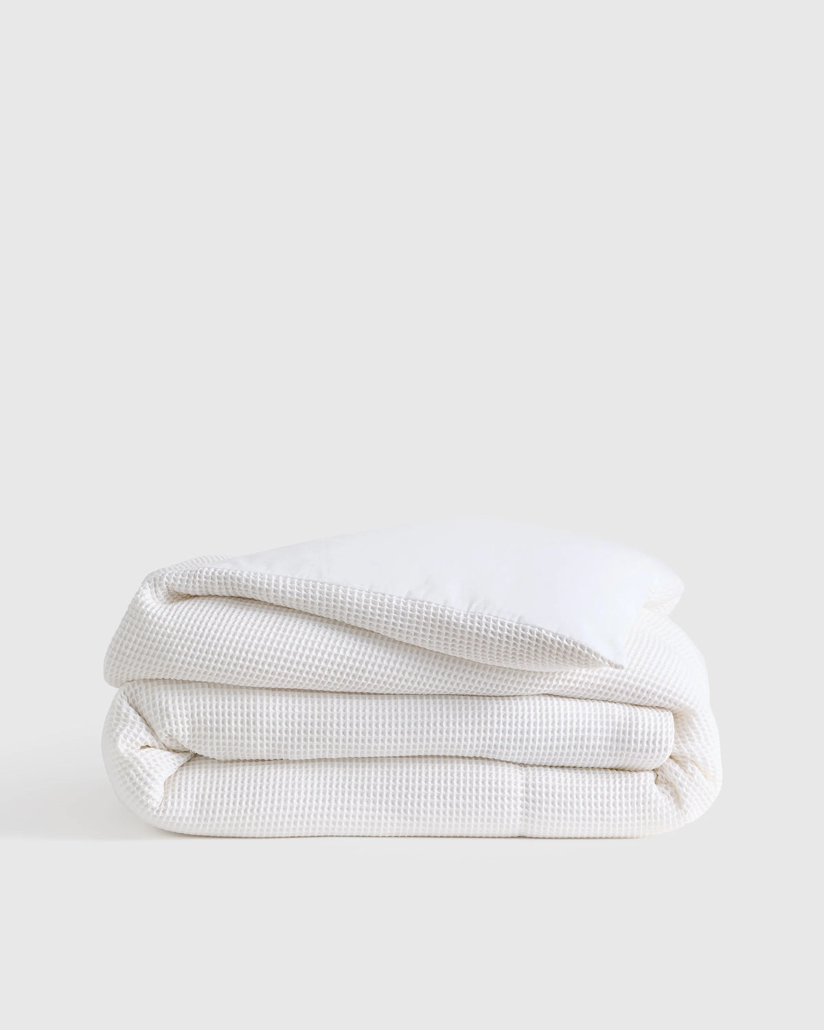 Organic Waffle Duvet Cover - Twin / White Main image