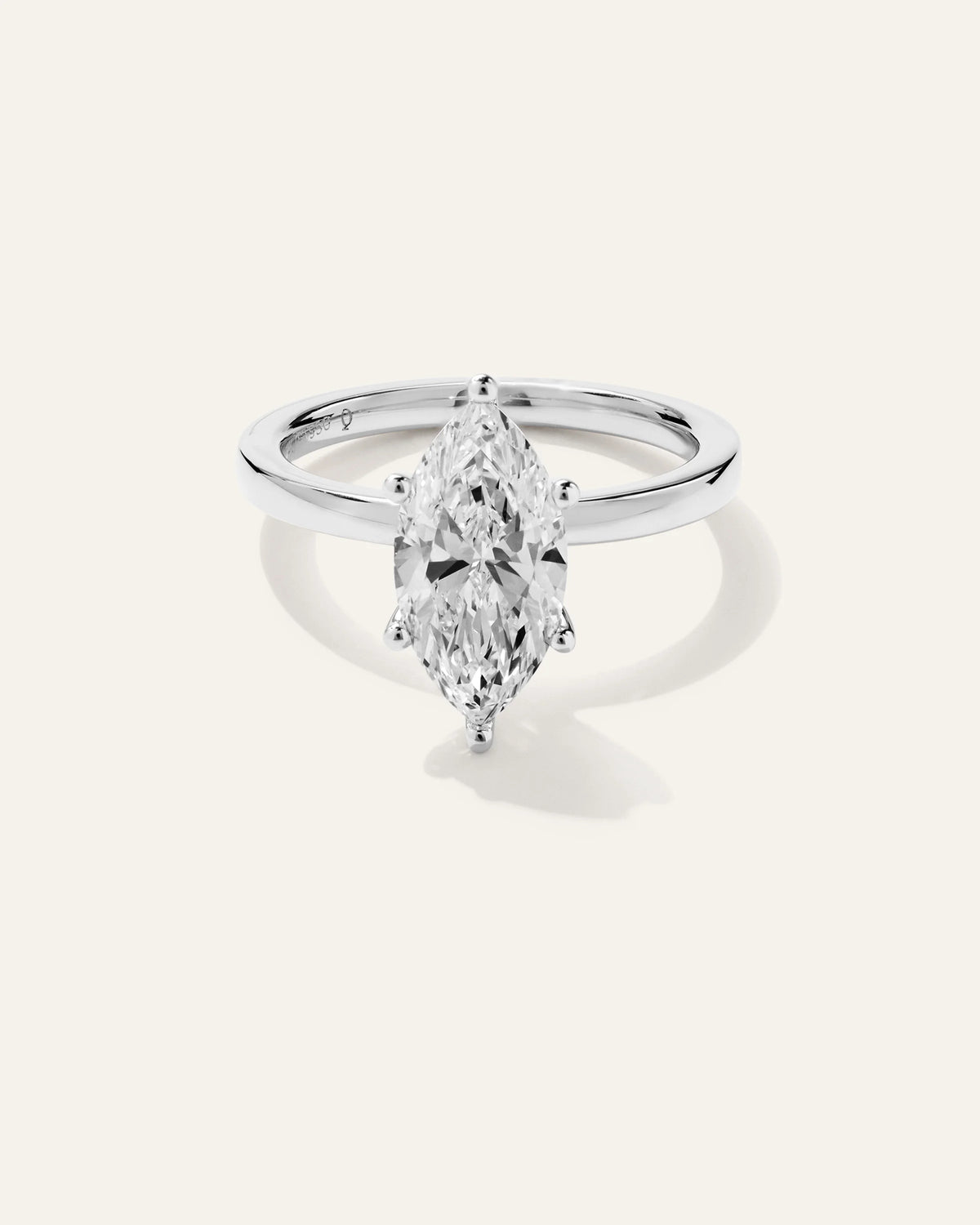 Lab Grown Diamond Marquise Comfort Fit Engagement Ring - 2.5ct - 4 / Yellow Gold