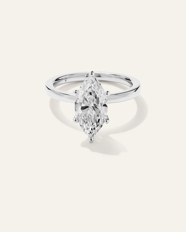 Lab Grown Diamond Marquise Comfort Fit Engagement Ring - 2.5ct - 4 / Yellow Gold