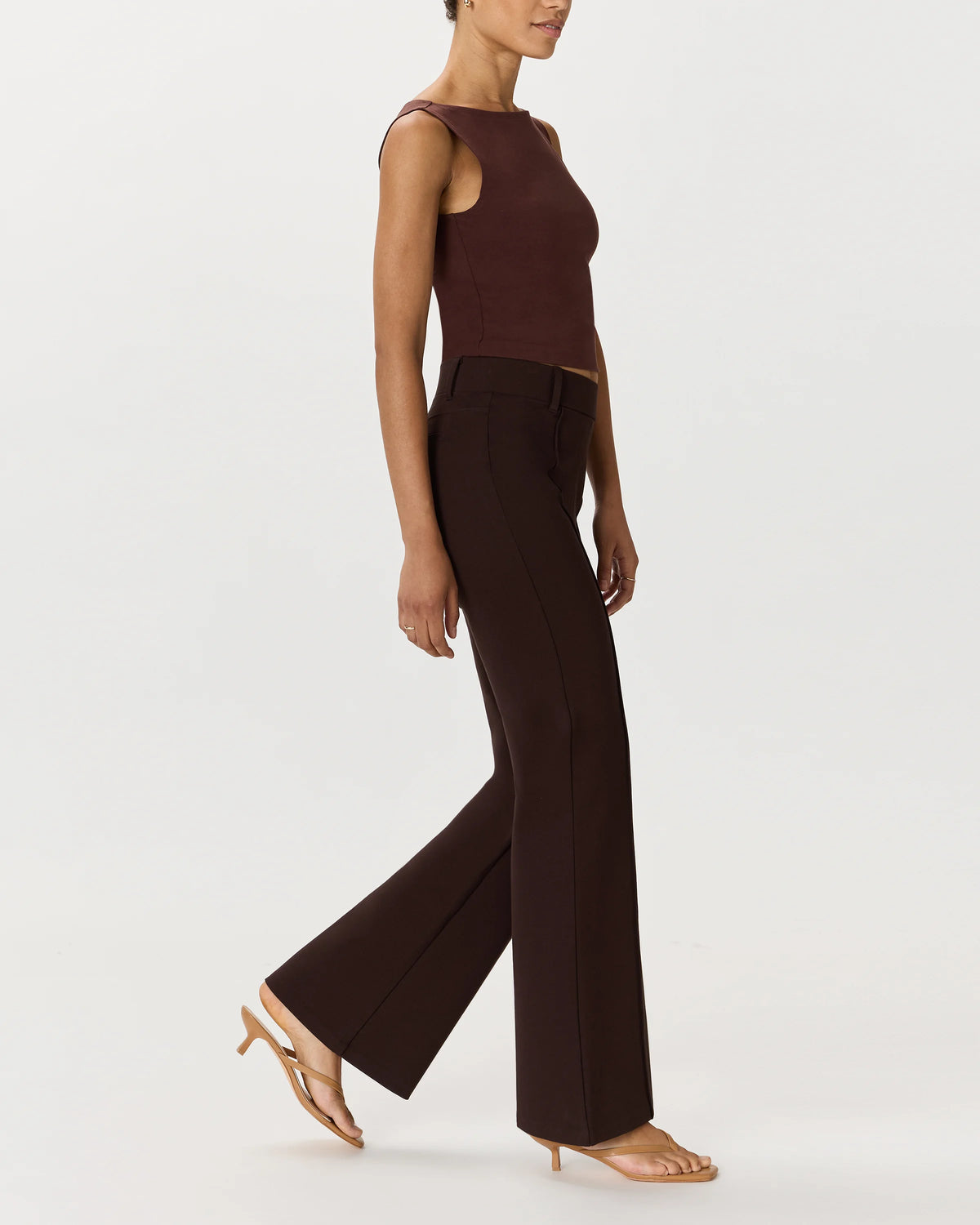Ultra-Stretch Ponte Flare Leg Pants - XS / Espresso