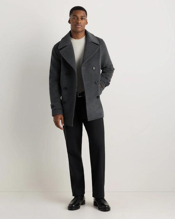 Wool Cashmere Peacoat - XS / Heather Charcoal