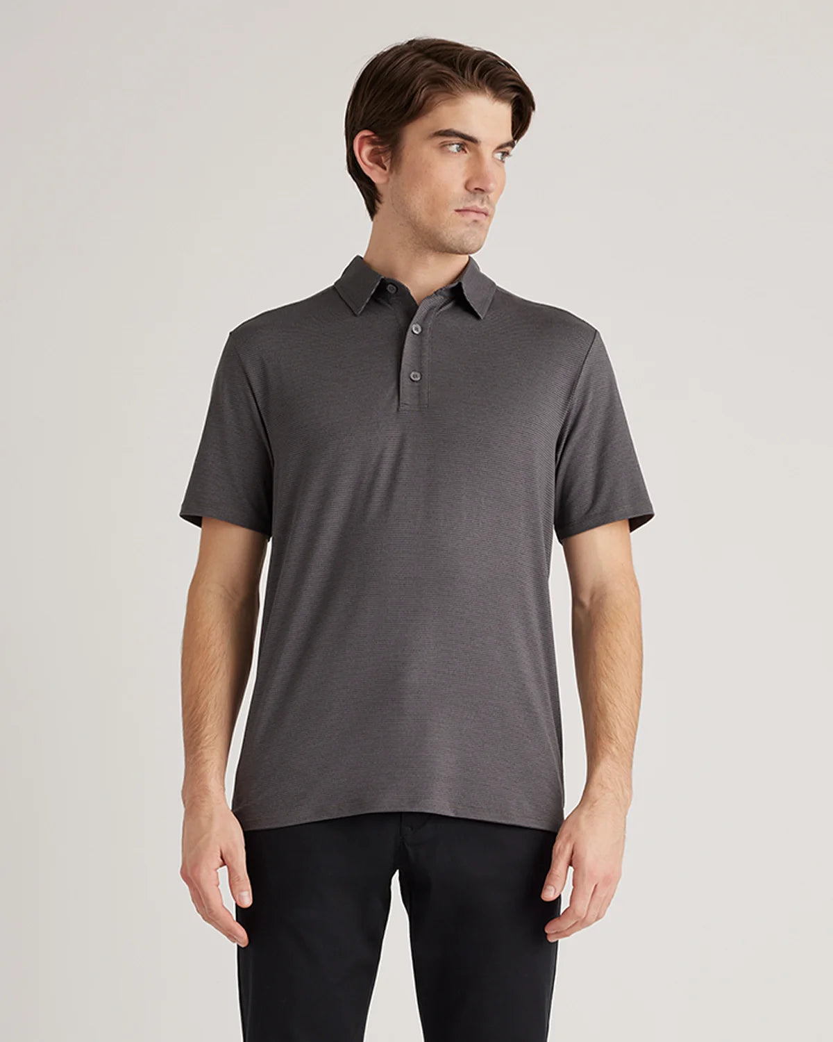 Performance Jersey Golf Polo - S / Black/Light Grey Stripe Main image