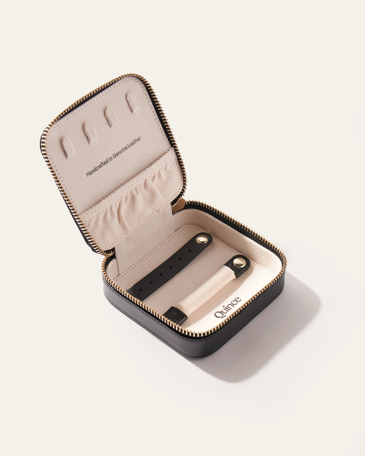 Leather Jewelry Travel Case - One Size / Black