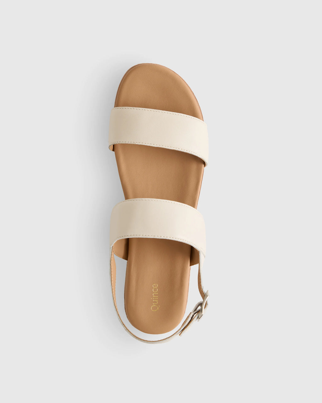 Italian Leather Platform Sandal - 5 / Bone