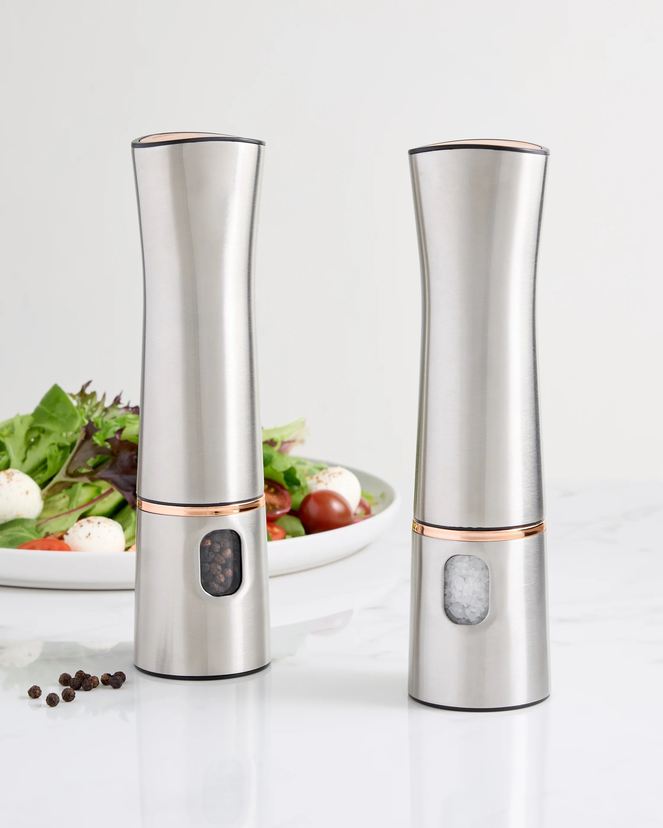 Stainless Steel Electric Salt & Pepper Mill Set - Set of 2 / No Color Secondary image