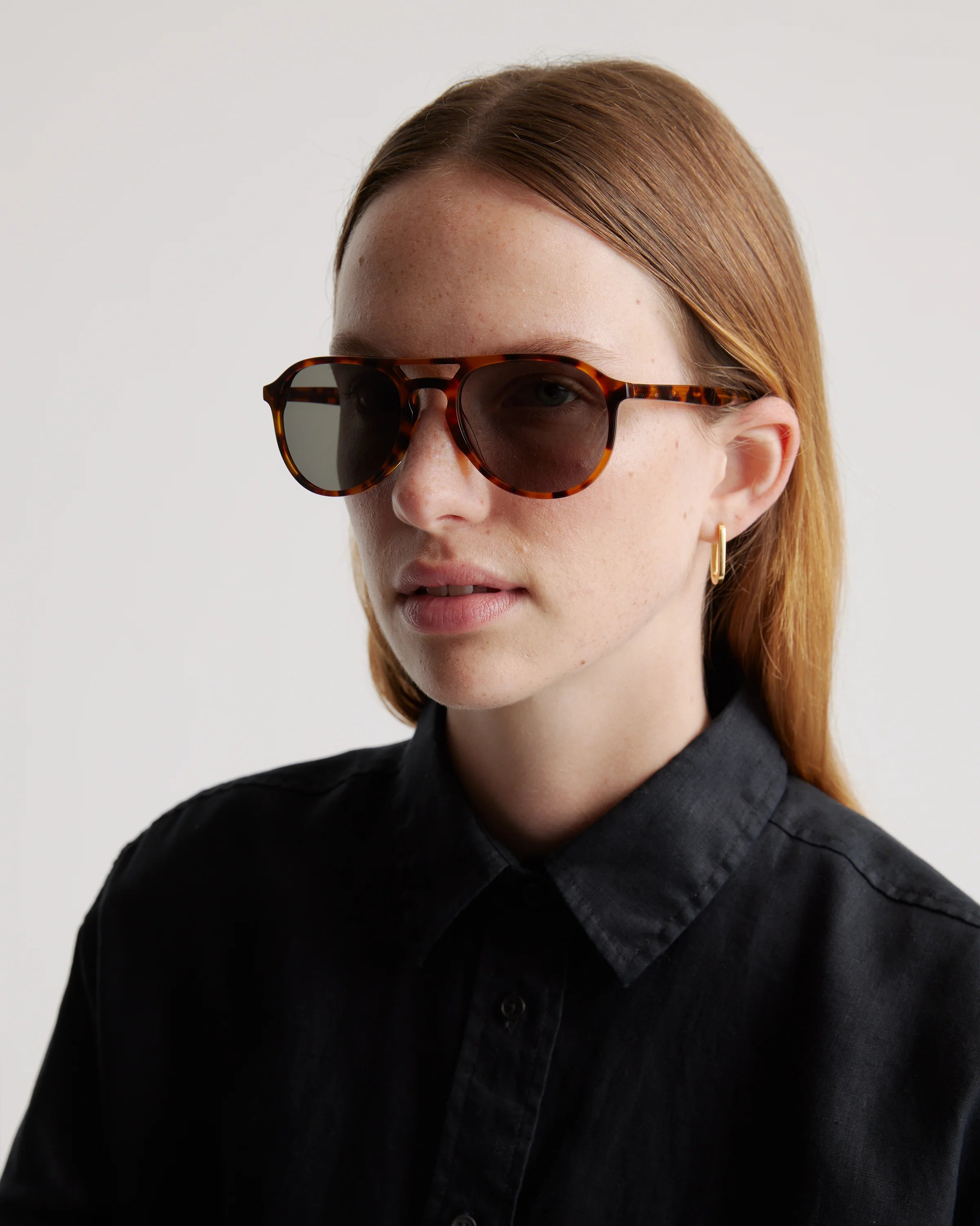 Kai Polarized Acetate Sunglasses - One Size / Ginger Tortoise with Green lens Secondary image